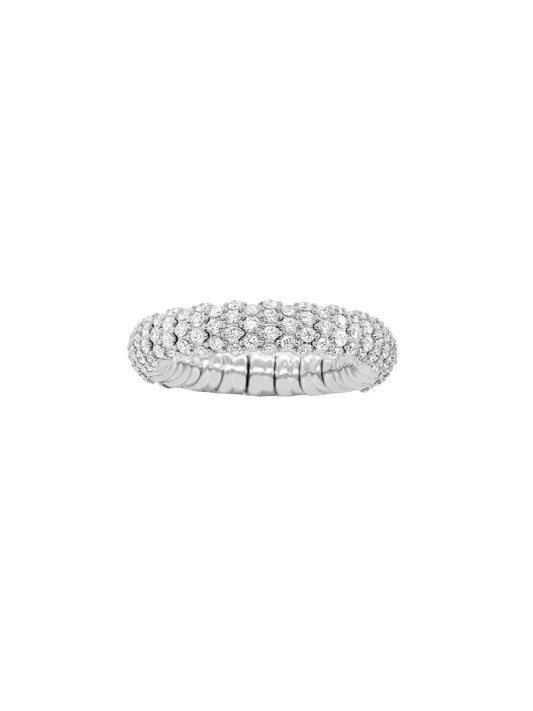 14k White Gold Diamond Stretch Band Ring