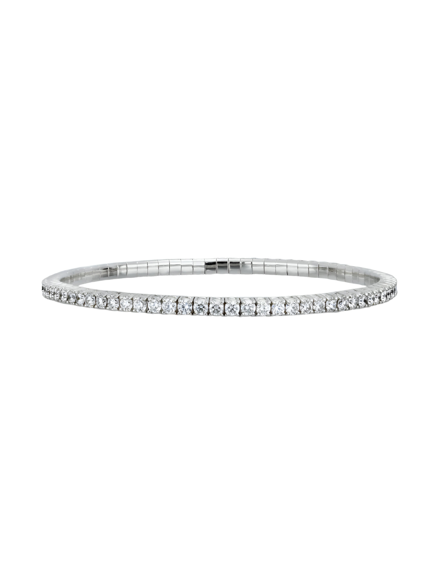 14k White Gold Diamond Stretch Bangle