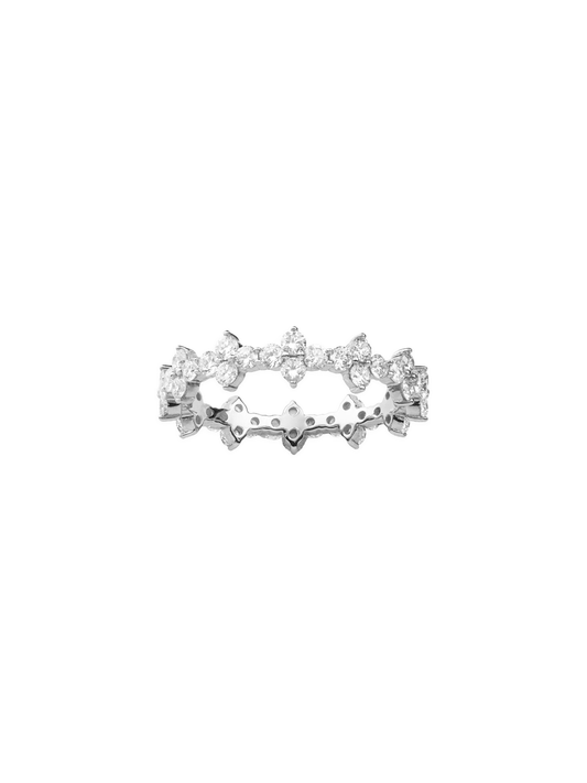 14k White Gold Diamond Triangle Cluster Ring