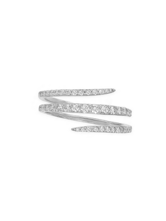 14k White Gold Diamond Triple Wrap Ring