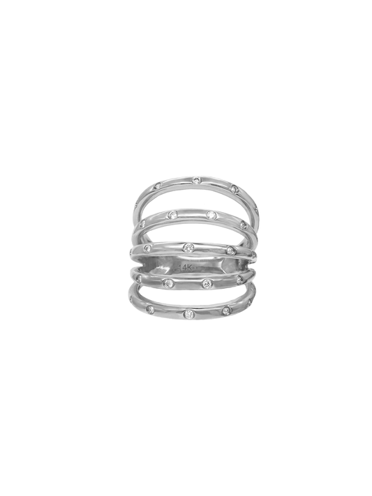 14k White Gold Diamond Tunnel Ring