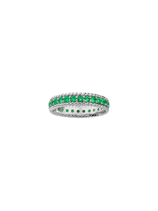 14k White Gold Emerald Ring