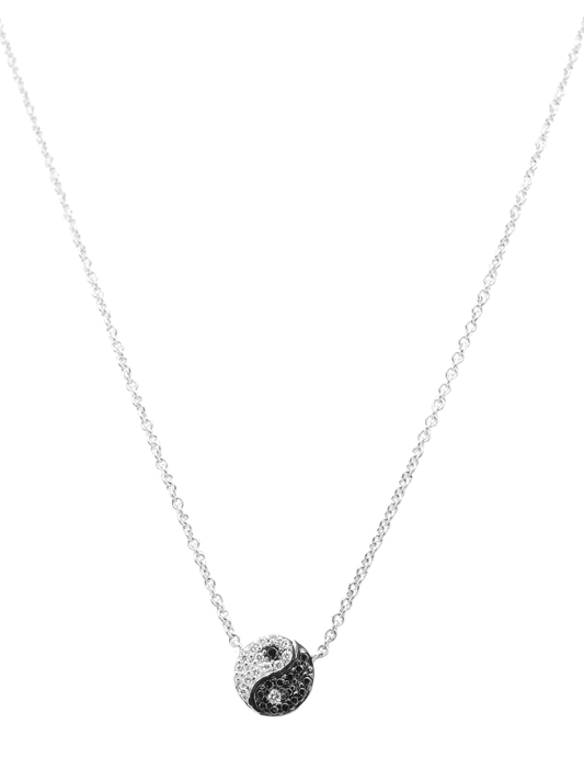 14k White Gold Yin/Yang Necklace