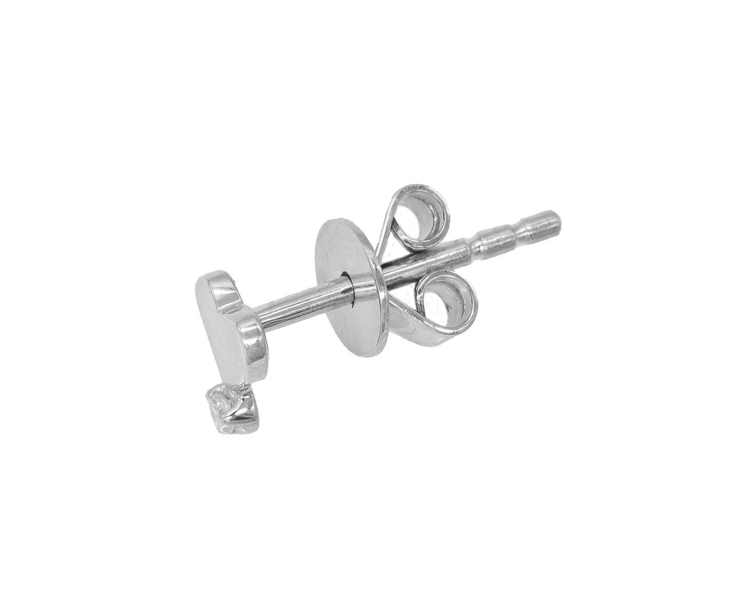 14k White Gold Diamond Heart Exclamation Earrings