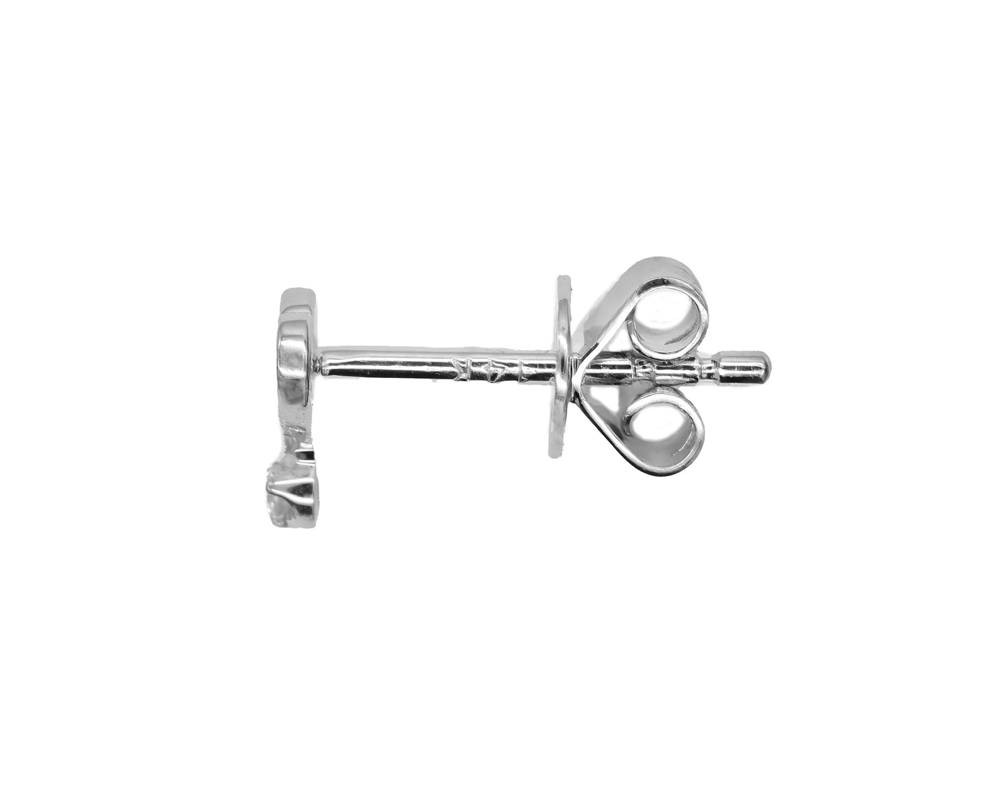 14k White Gold Diamond Heart Exclamation Earrings