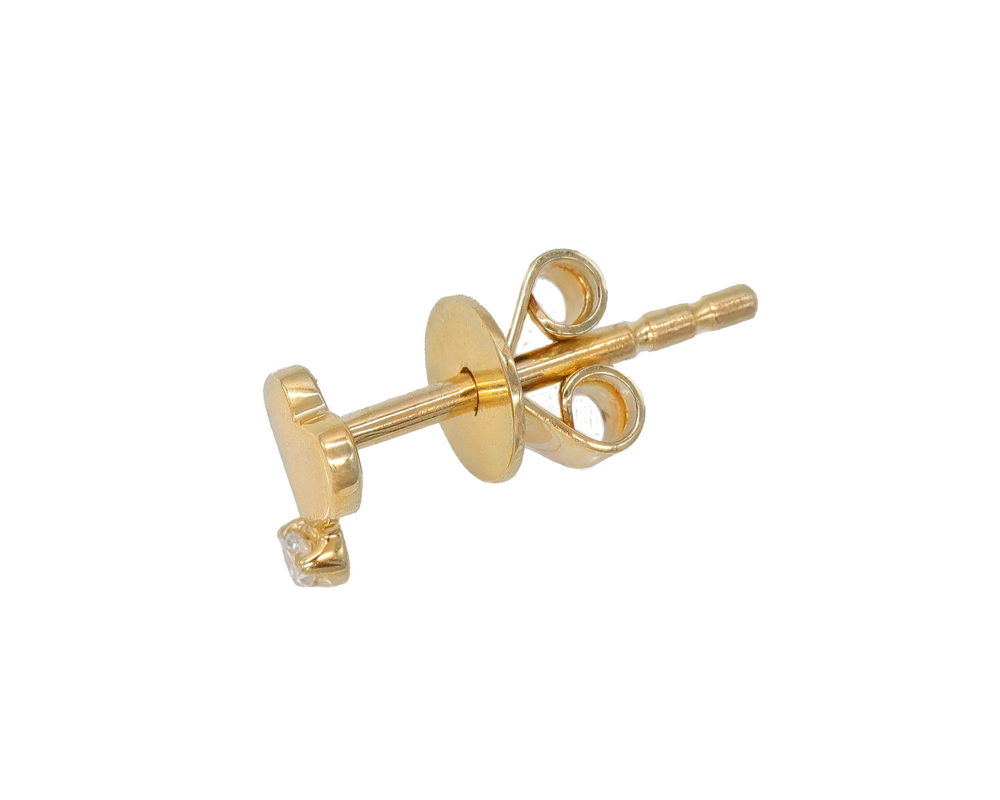 14k Yellow Gold Diamond Heart Exclamation Earrings