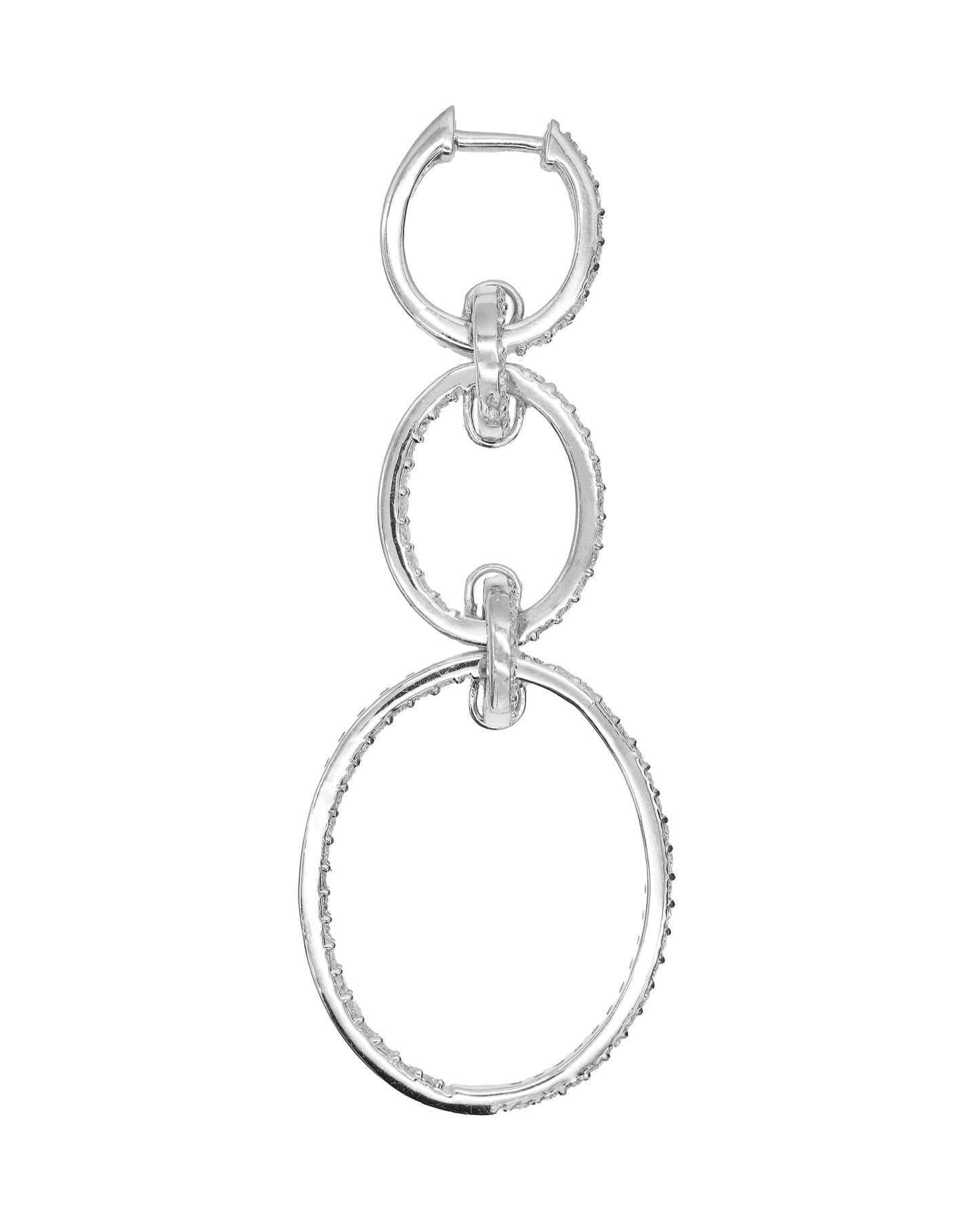 14k White Gold Diamond Multi Drop Earrings