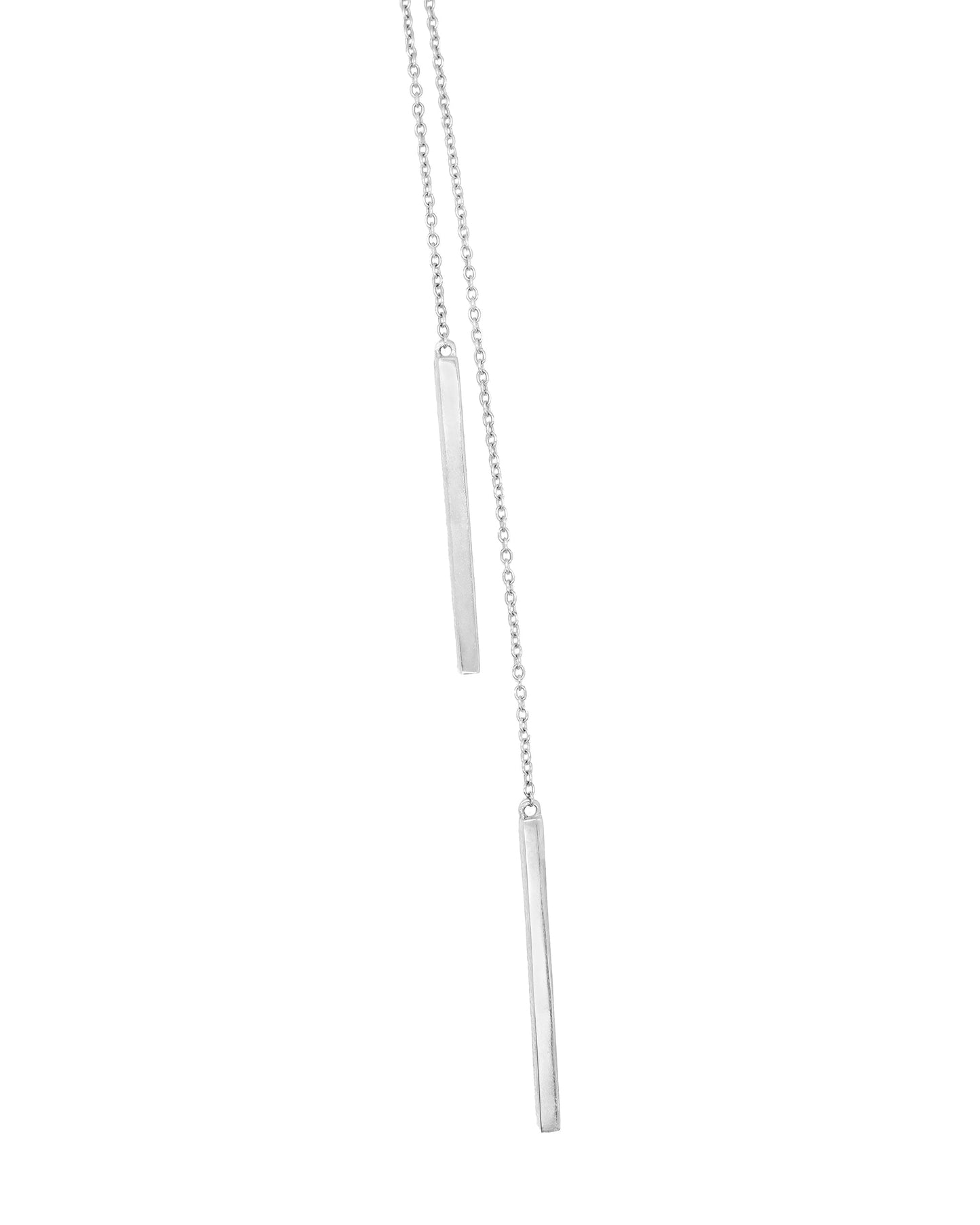 14k White Gold Diamond Adjustable Lariat Necklace