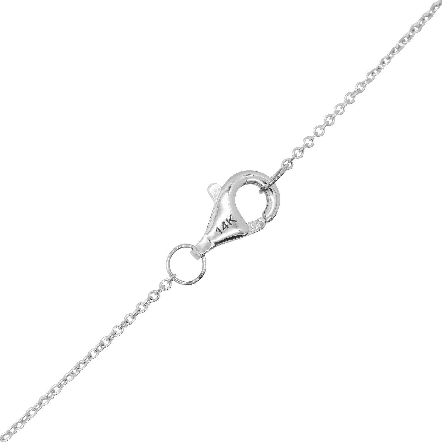 14k White Gold Diamond Screw Necklace