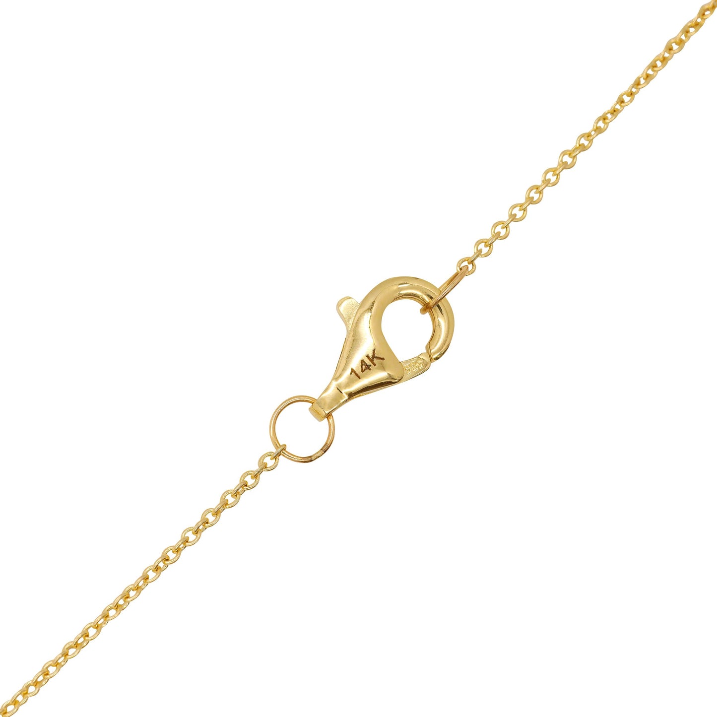 14k Yellow Gold Diamond Screw Necklace