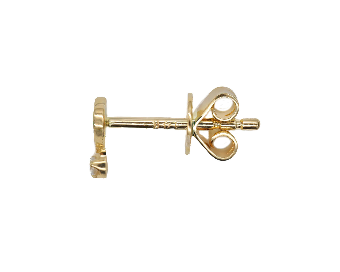 14k Yellow Gold Diamond Heart Exclamation Earrings