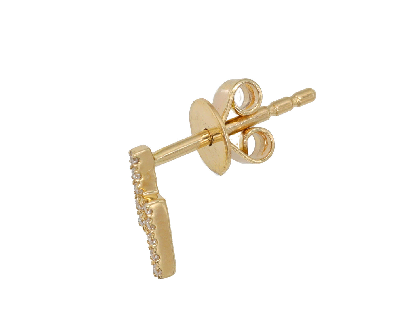 14k Yellow Gold Diamond Lightning Bolt Earrings