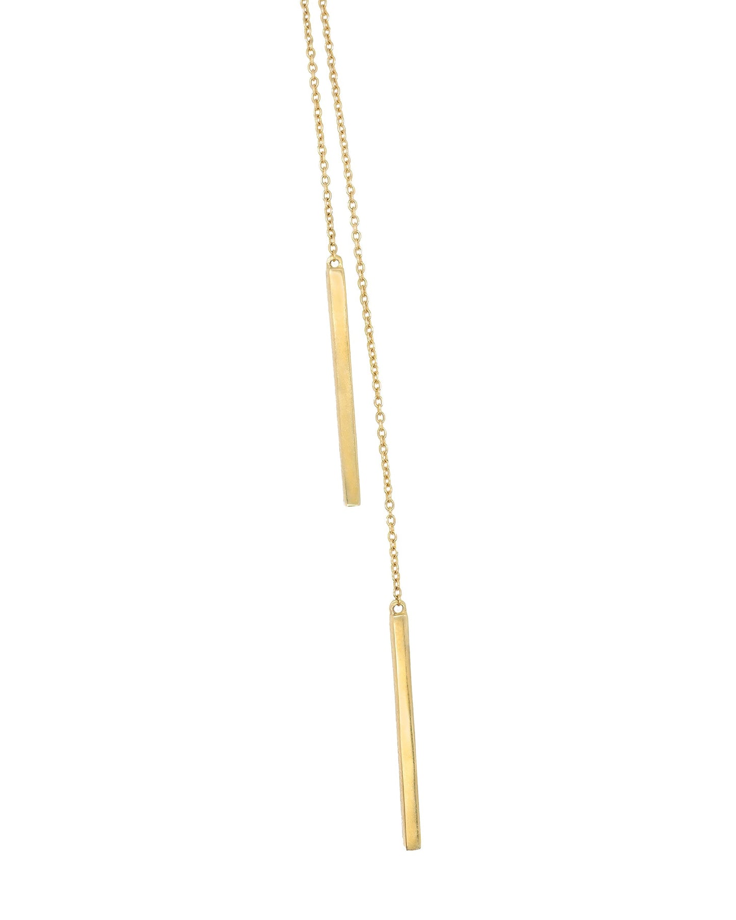 14k Yellow Gold Diamond Adjustable Lariat Necklace