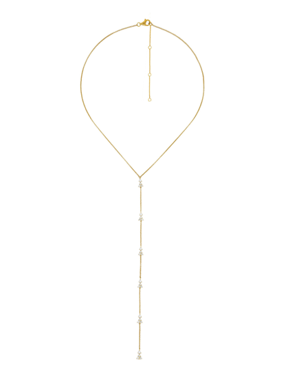 14k Yellow Gold Diamond Lariat Necklace