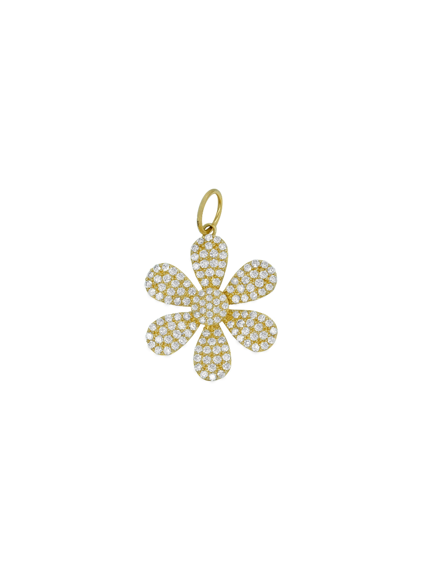 14k Yellow Gold Diamond Daisy Flower Charm