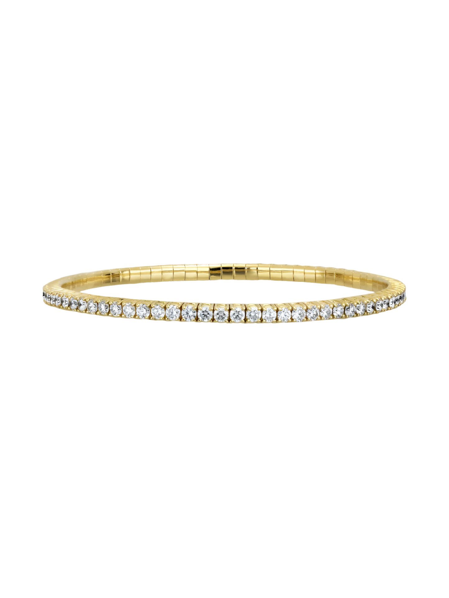 14k Yellow Gold Diamond Stretch Bangle