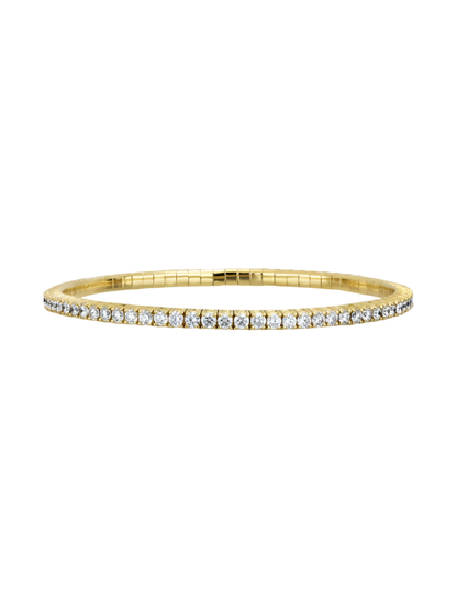 14k Yellow Gold Diamond Stretch Bangle