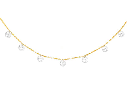 14k Yellow Gold Medium Drill Diamond Necklace