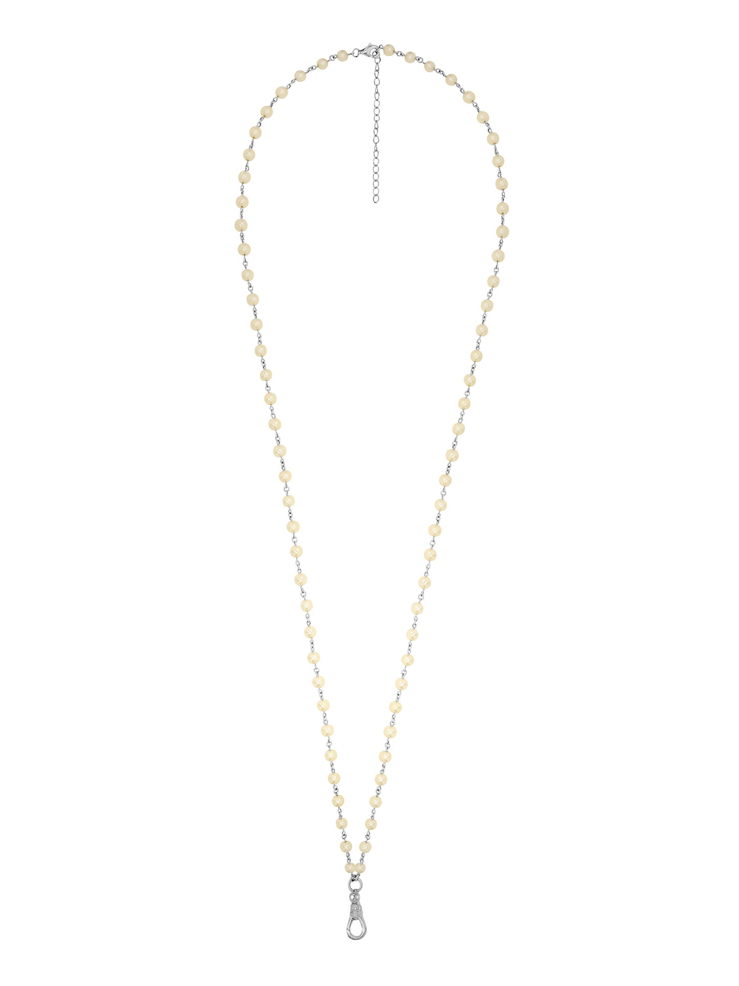 14k White Gold Pearl Wrap Charm Necklace