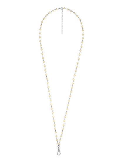 14k White Gold Pearl Wrap Charm Necklace