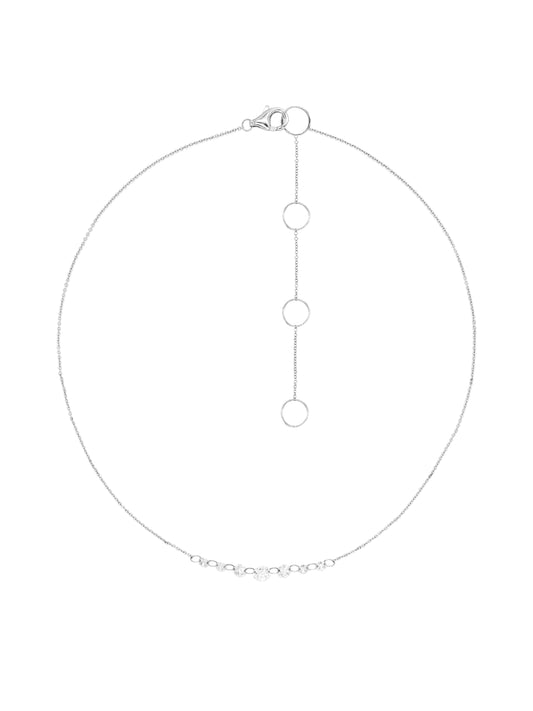14k White Gold Drill Lab Diamond Seven Row Necklace