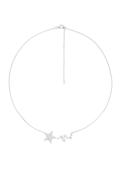 14k White Gold Diamond Queen of Stars Necklace