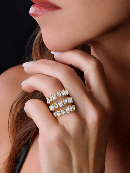 14k Yellow Gold Lab Diamond Triple Wrap Ring