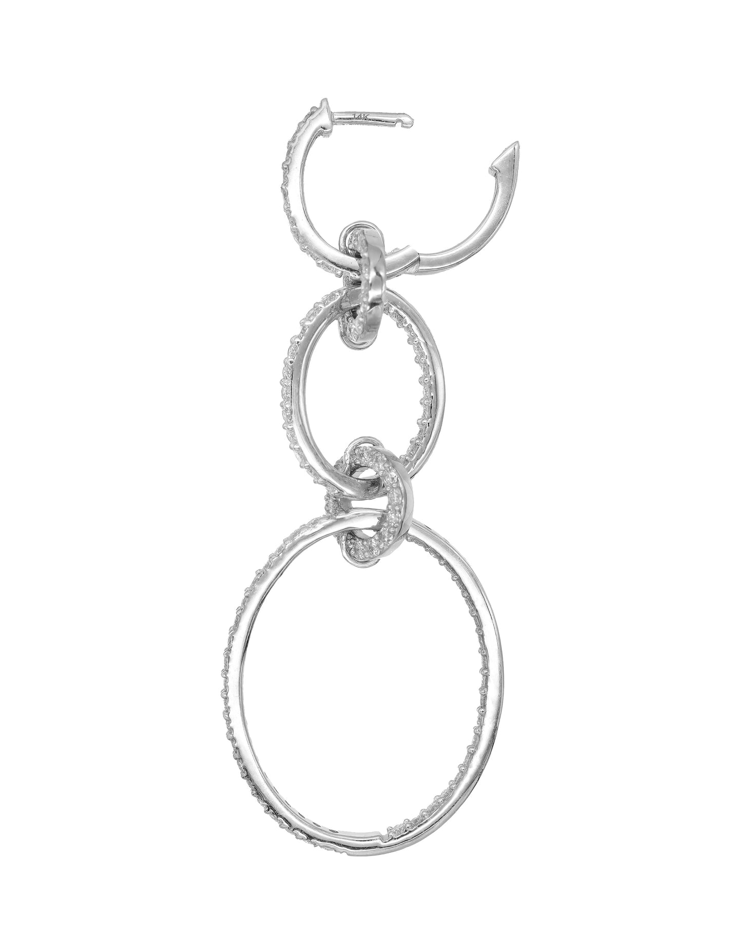 14k White Gold Diamond Multi Drop Earrings