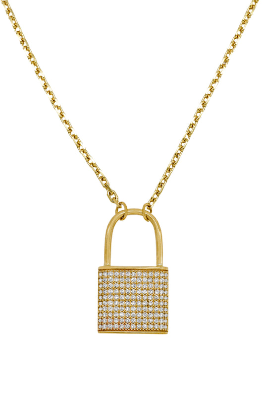 14k Yellow Gold Diamond Reversible Locket Necklace