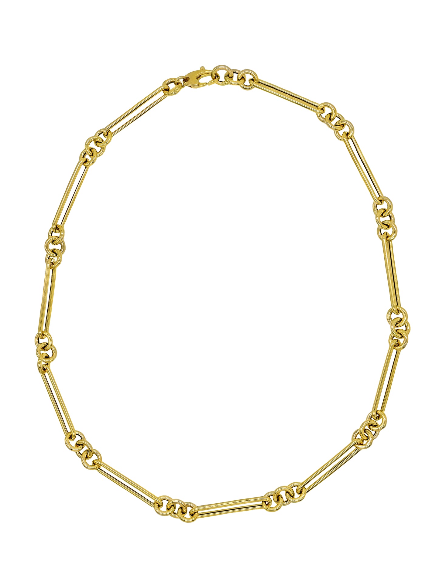 14k Yellow Gold Mixed Link Chain Necklace