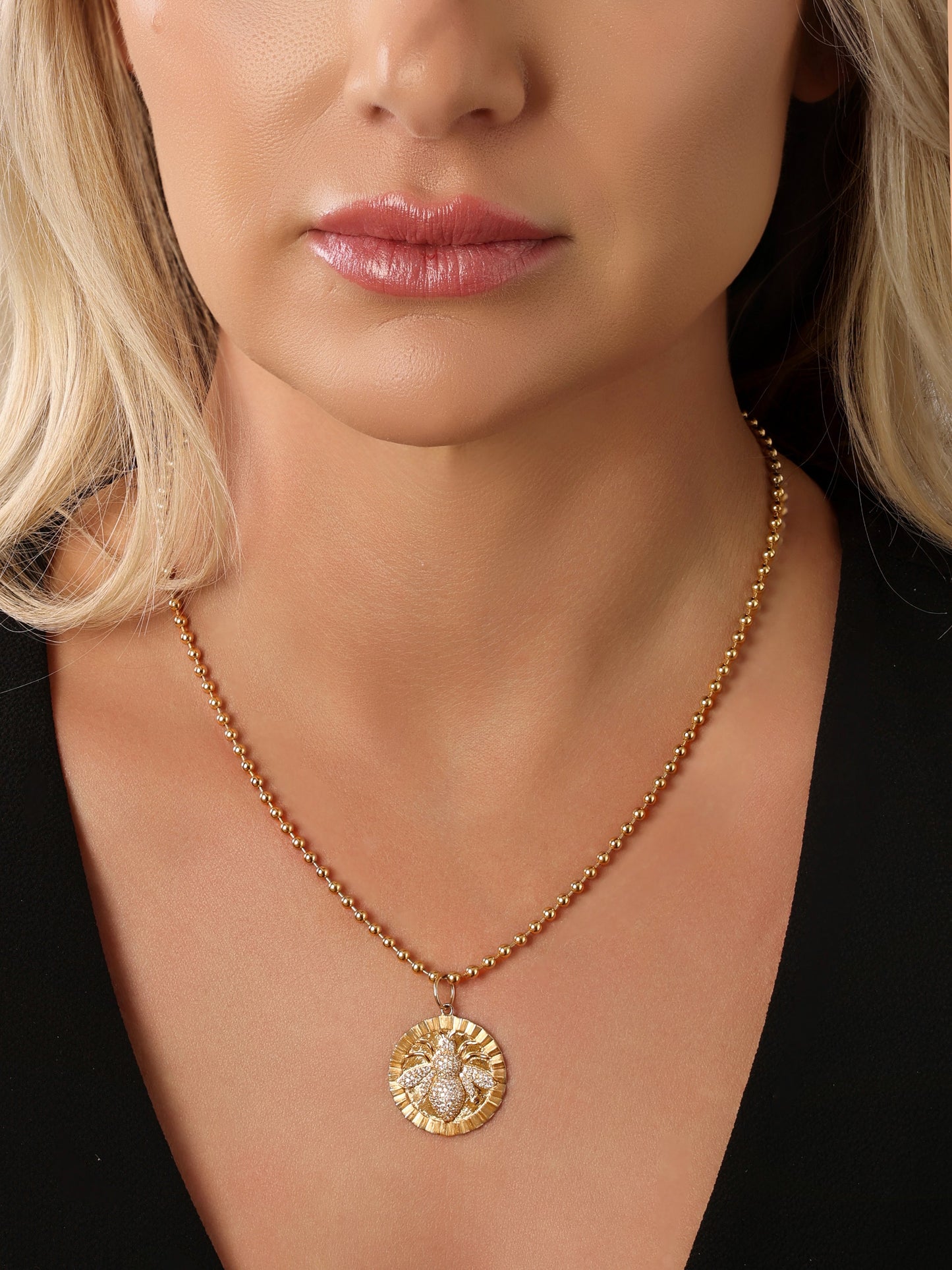 14k Yellow Gold Ball Chain Necklace