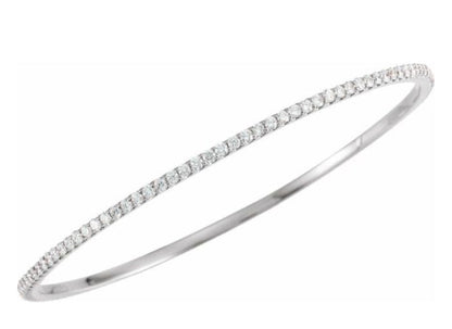 14k White Minnie Gold Diamond Flexible Bangle