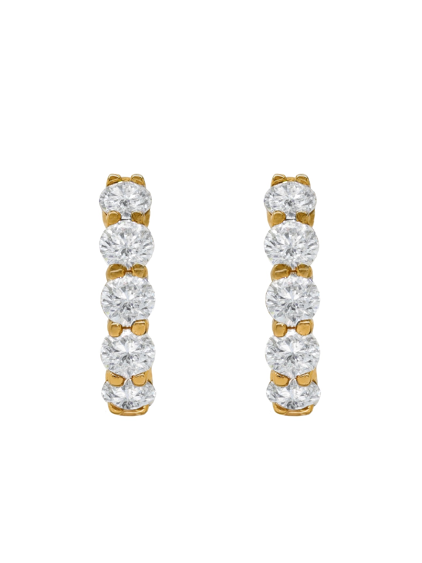 14k Yellow Gold Lab Diamond Huggie