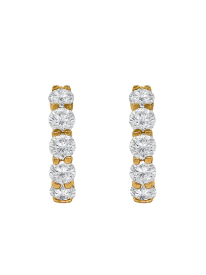 14k Yellow Gold Lab Diamond Huggie