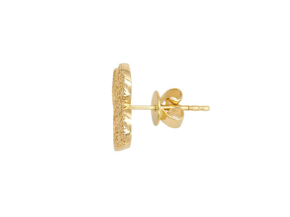 14k Yellow Gold Diamond Clover Earrings