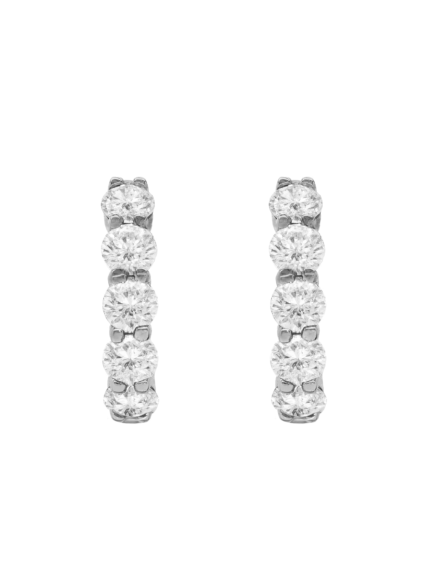 14k White Gold Lab Diamond Huggie