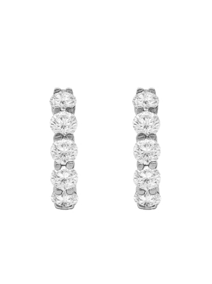 14k White Gold Lab Diamond Huggie