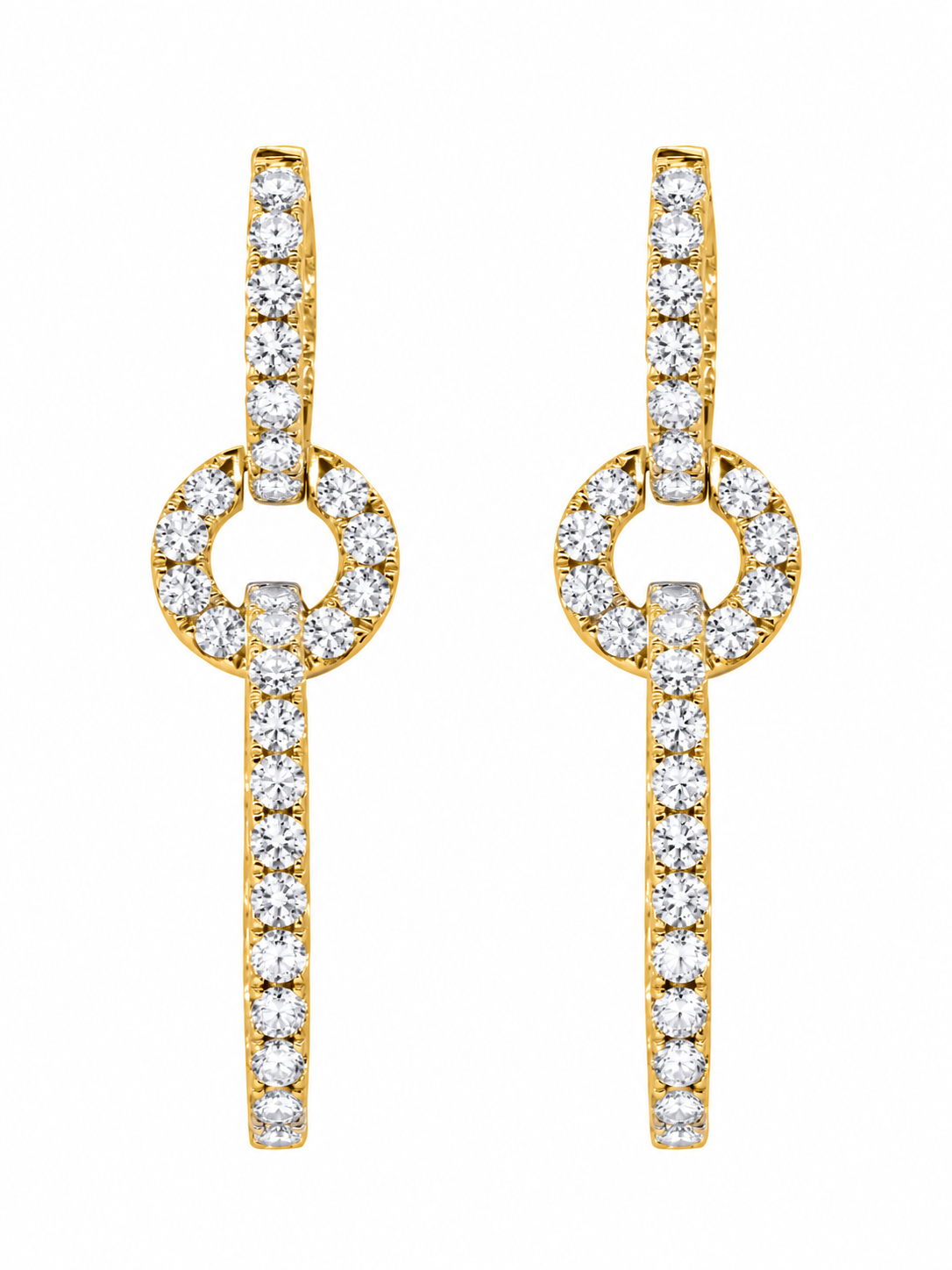 14k Yellow Gold Lab Diamond Multi Drop Earrings