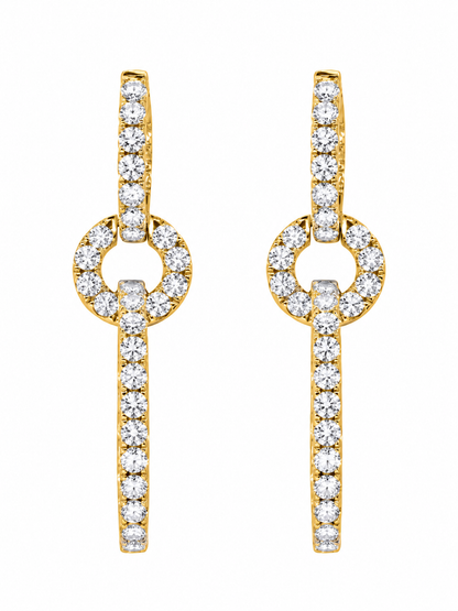 14k Yellow Gold Lab Diamond Multi Drop Earrings