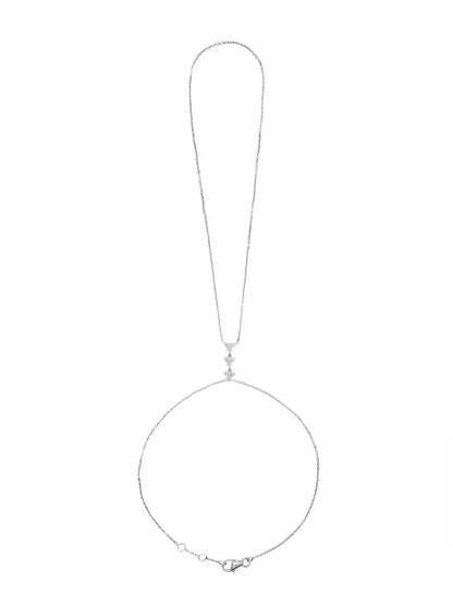14k White Gold Diamond Triangle Cluster Hand Chain