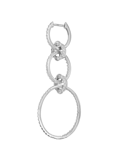 14k White Gold Diamond Multi Drop Earrings