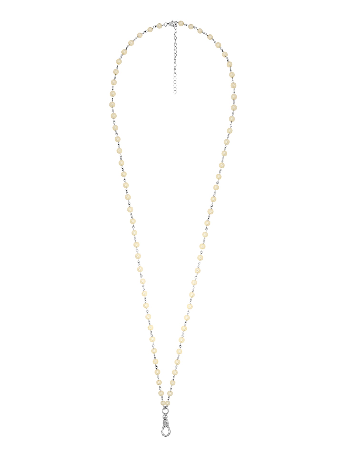 14k White Gold Pearl Wrap Charm Necklace