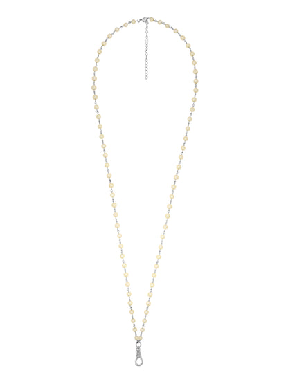 14k White Gold Pearl Wrap Charm Necklace