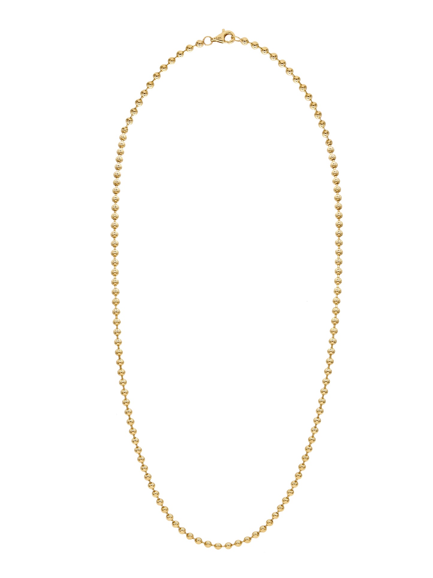 14k Yellow Gold Ball Chain Necklace