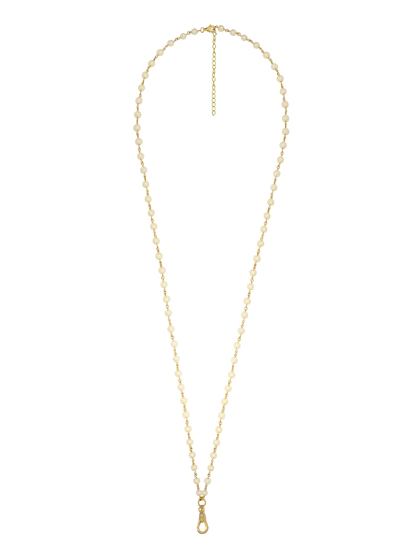 14k Yellow Gold Pearl Wrap Charm Necklace