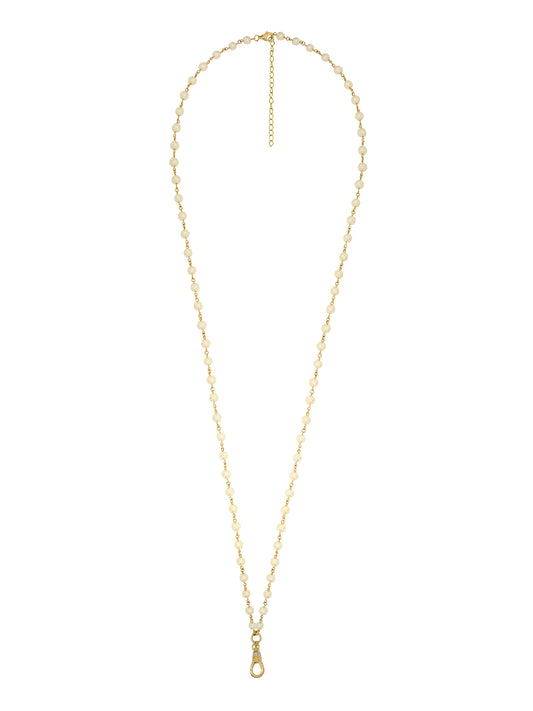 14k Yellow Gold Pearl Wrap Charm Necklace