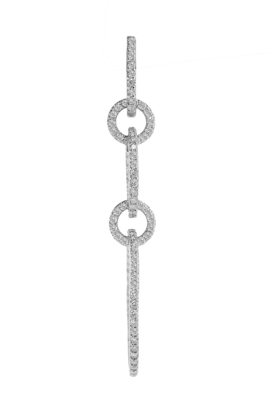 14k White Gold Diamond Multi Drop Earrings