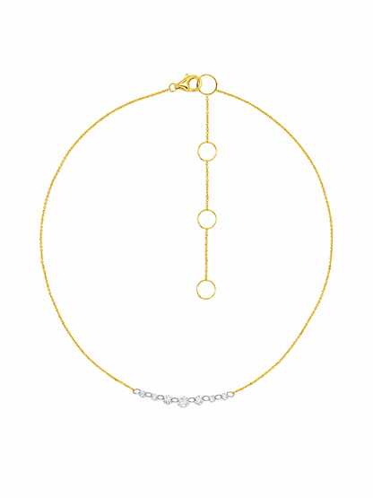 14k Yellow Gold Drill Lab Diamond Seven Row Necklace