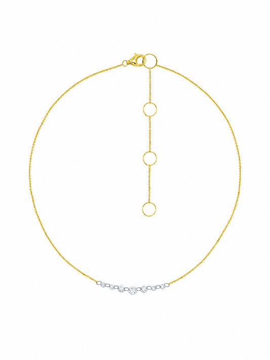 14k Yellow Gold Drill Lab Diamond Seven Row Necklace