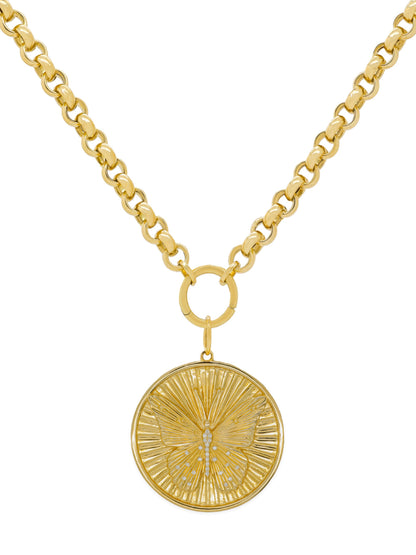 14k Yellow Gold Rolo Charm Chain Necklace